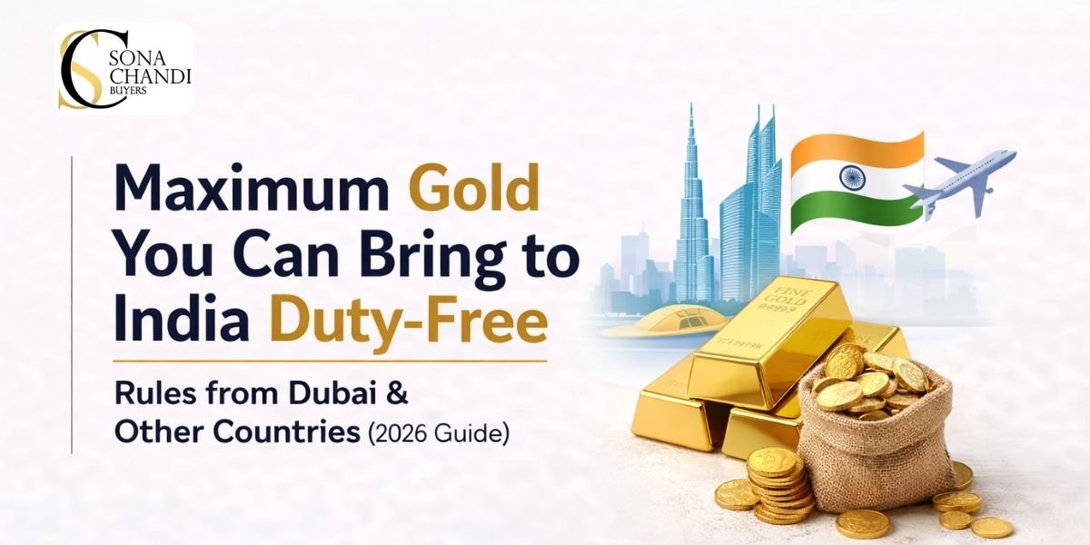 Traveler carrying gold jewellery from Dubai to India with customs duty rules and import limit information